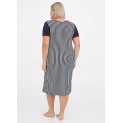 Темно-синя з білим сукня Romeo Life L,XL,2XL,3XL в смужку 7393
